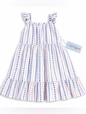 Cat & Jack Girls Summer Dress – New with Tags, Red White Blue Striped